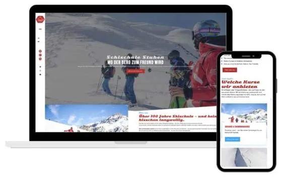 Website Schischule Stuben