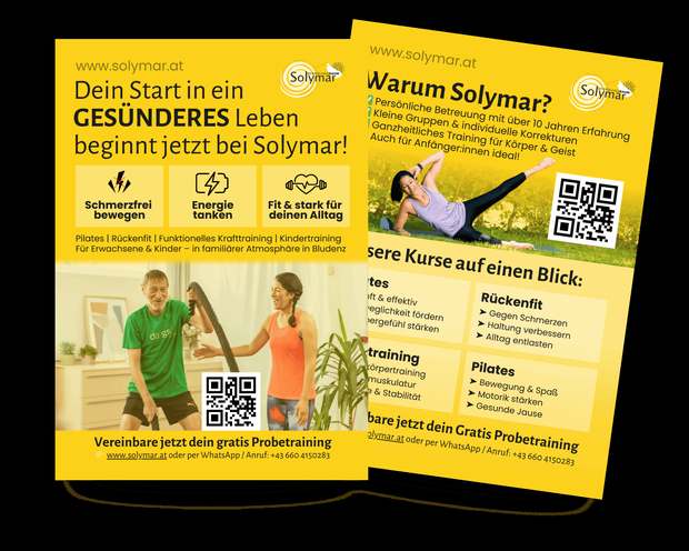 Flyer-Serie für ein Gesundheitsstudio